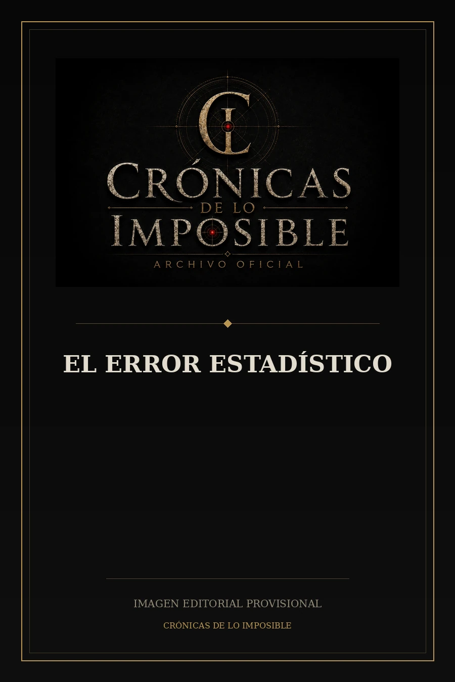 Imagen editorial provisional de El Error Estadístico