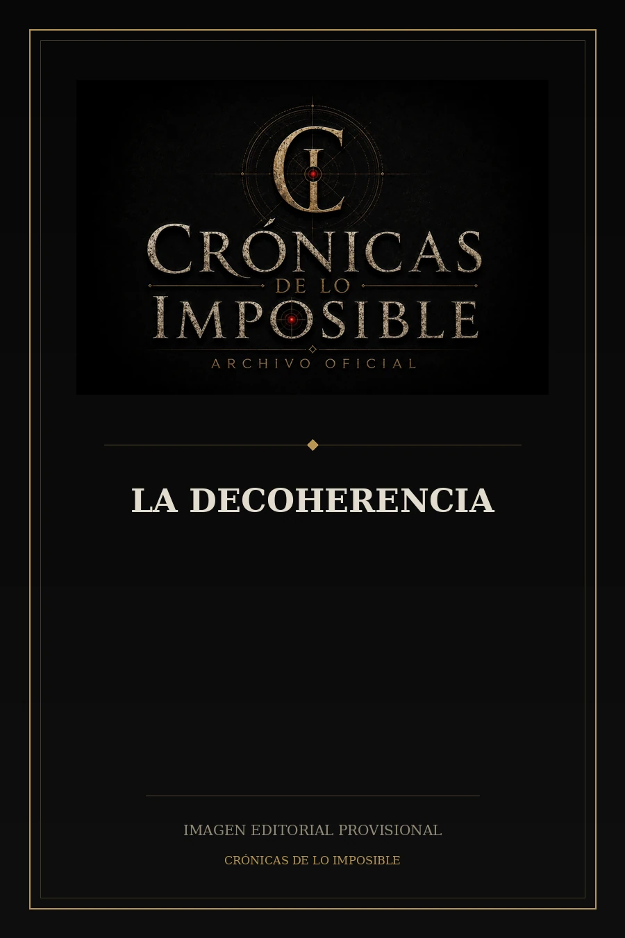Imagen editorial provisional de La Decoherencia
