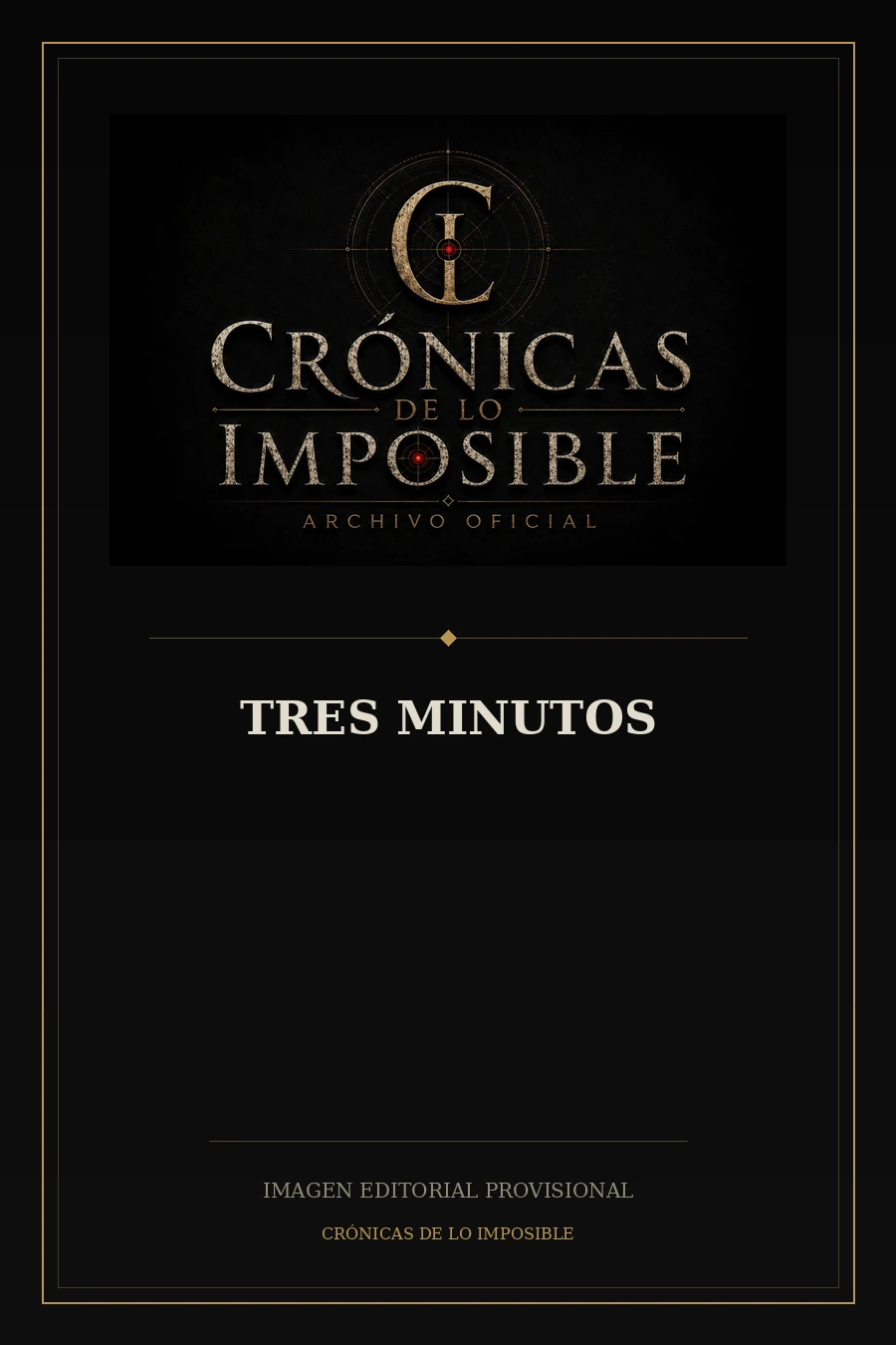 Imagen editorial provisional de Tres Minutos